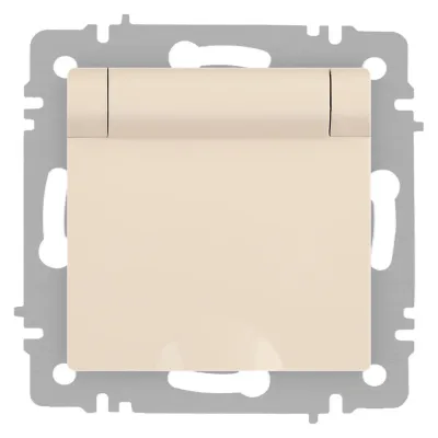 Розетка Intro Accent 6-203-02 2P+E Schuko с крышкой, 16А-250В, IP20, СУ, сл.кость