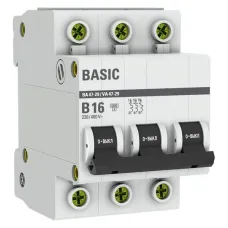 Выключатель автоматический 3P 16А (B) 4,5кА ВА 47-29 Basic
