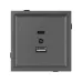 Механизм USB розетки SCT-TENDO-MUAC-SFPL-GR, 5V, 3A, QC3, Серый