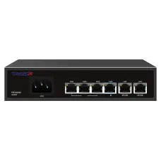 Коммутатор неуправляемый 4x100Мбит/с (RJ45 с PoE+), 2x100Мбит/с (RJ45) 65Вт