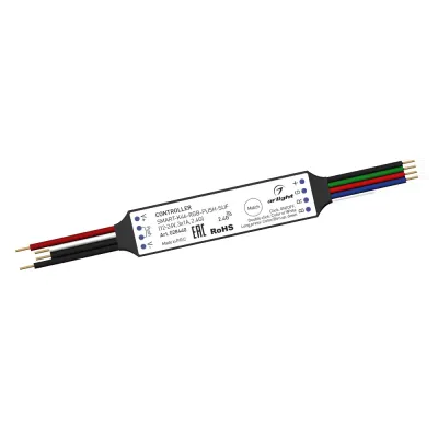 Контроллер SMART-K46-RGB-PUSH-SUF (12-24V, 3x1A, 2.4G) ( Пластик)