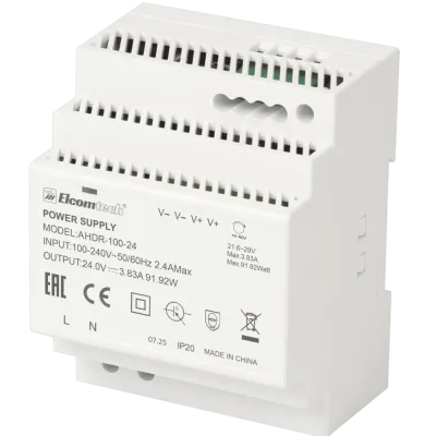 Блок питания на DIN рейку AC/DC 92W вход 100-240V,выход 24V 3,83A A
