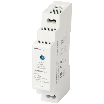 Блок питания на DIN рейку AC/DC 15W вход 100-240V,выход 12V 1,25A A