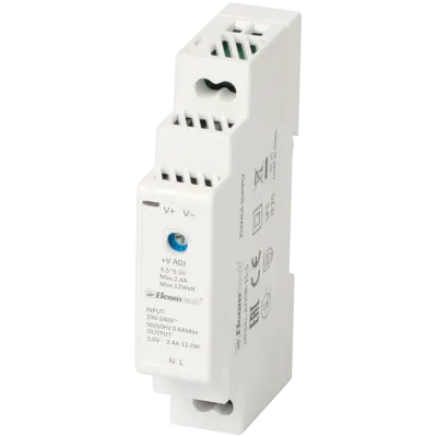 Блок питания на DIN рейку AC/DC 12W вход 100-240V,выход 5V 2,4A A
