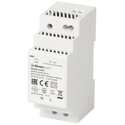 Блок питания на DIN рейку AC/DC 30W вход 100-240V,выход 24V 1,25A A