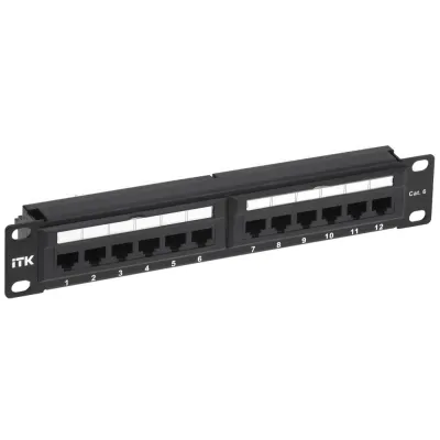 1U патч-панель кат.6 UTP 12 портов 10'' (Dual IDC)