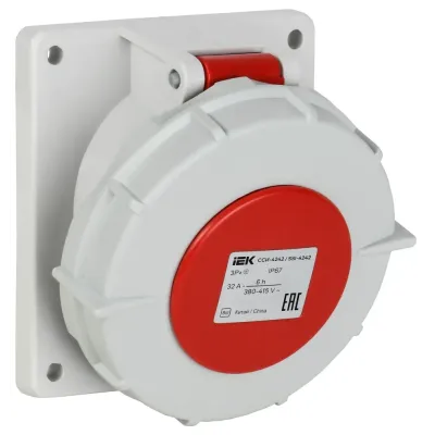 Розетка встраиваемая ССИ-4242 32А-6ч/380В 3P+PE IP67