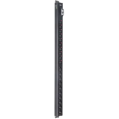 BASE PDU вертикальный PV1101 24U 1 фаза 16А 10 розеток SCHUKO (немецкий стандарт) + 10 розеток C19 без кабеля с входным разъемом C20