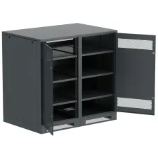 LINEA B Шкаф аккумуляторный (пустой) 1350х1400х950мм двустворчатая металлическая дверь черный