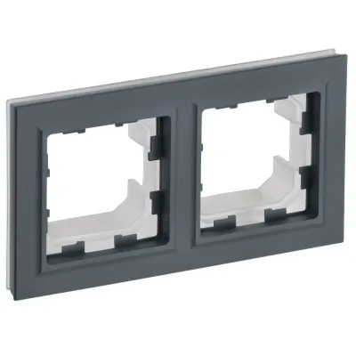 BRITE Рамка 2-местная IP44 РУ-2-БрГ-44 графит