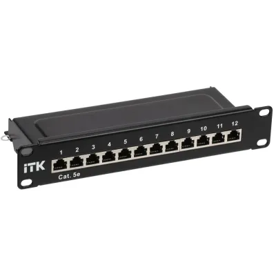 1U патч-панель кат.5E STP 12 портов 10'' (Dual IDC)