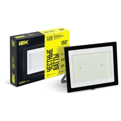 Прожектор СДО 06-150 светодиодный черный IP65 6500 K IEK