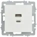 BRITE Розетка USB A+C 45Вт высокоскоростная зарядка РЮ11-2-БрБ белый