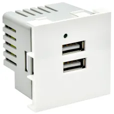 PRIMER РКЮ-23-40-П Розетка USB A+A 5В 4,2А (2 модуля) белая
