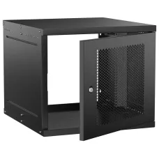 Шкаф настенный 19'' 9U 600х650мм перфорированная дверь черный GENERICA