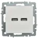 BRITE Розетка USB A+A 5В 3,1А РЮ10-1-БрБ белый