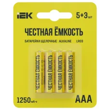 Батарейка щелочная Alkaline LR03/AAA (5+3шт/блистер) ПРОМО