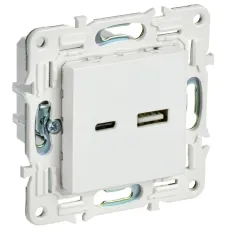 SKANDY Розетка USB A+C 3,1А SK-R14W арктический белый