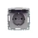 BRITE Розетка 1-местная с заземлением с защитными шторками и крышкой 16А IP44 РСбш10-3-44-БрС сталь