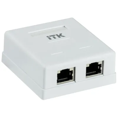 ITK Настенная инф. розетка RJ45 кат. 6 FTP 2-порт