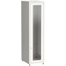 LINEA E Шкаф напольный сетевой 19'' 42U 600х800мм стеклянная передняя дверь задняя металлическая серый
