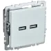 BRITE Розетка USB A+A 5В 3,1А РЮ10-1-БрЖ жемчуг