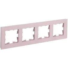 BRITE Рамка 4-местная РУ-4-2-Бр стекло розовый матовый