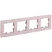 BRITE Рамка 4-местная РУ-4-2-Бр стекло розовый матовый BRITE Рамка 4-местная РУ-4-2-Бр стекло розовый матовый
