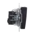 BRITE Розетка 1-местная с заземлением с защитными шторками и крышкой 16А IP44 РСбш10-3-44-БрЧ черный