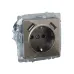 BRITE Розетка 1-местная с заземлением с защитными шторками 16А с USB A+A 5В 2,1А РЮш10-1-БрШ шампань