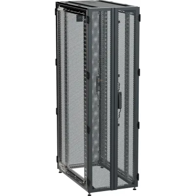 by ZPAS Шкаф серверный 19'' 42U 600х1200 двухстворчатые перфорированные двери черный РФ