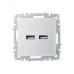 BRITE Розетка USB A+A 5В 3,1А РЮ10-1-БрА алюминий