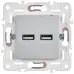 SKANDY Розетка USB A+A 3,1А SK-R15S серебряный