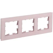BRITE Рамка 3-местная РУ-3-2-Бр стекло розовый матовый