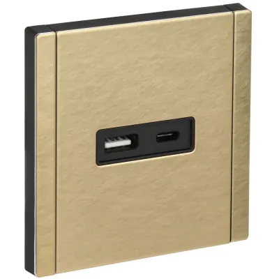 FORTE&PIANO Розетка USB A+C 18Вт FP651M металл шампань