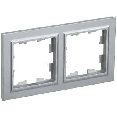 BRITE Рамка 2-местная РУ-2-БрА алюминий