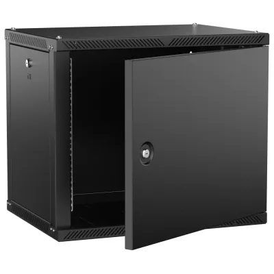 LINEA W Шкаф настенный 9U 600х450мм дверь металл черный 2.0