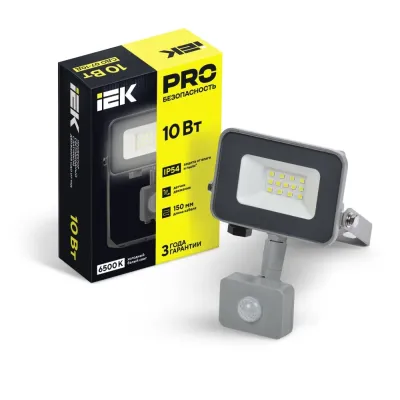 Прожектор СДО 07-10Д светодиодный серый с ДД IP54 IEK