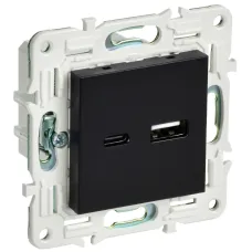 SKANDY Розетка USB A+C 18Вт SK-R13Bl черный
