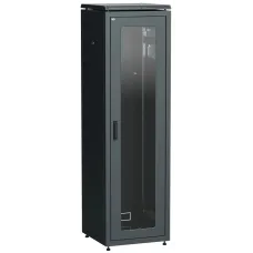 ITK Шкаф сетевой 19'' LINEA N 42U 600х600 мм стеклянная передняя дверь черный