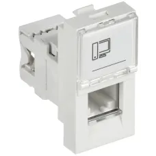 PRIMER РКИ-10-00-П-6 Розетка компьютерная RJ45 UTP кат.6 (1 модуль) белая