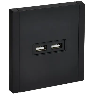 FORTE&PIANO Розетка USB A+A 3,1А FP149M металл черный