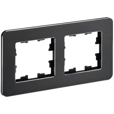 BRITE Рамка 2-местная РУ-2-1-Бр металл черный RE