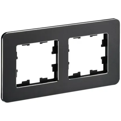 BRITE Рамка 2-местная РУ-2-1-Бр металл черный RE