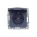 BRITE Розетка 1-местная с заземлением с защитными шторками и крышкой 16А IP44 РСбш10-3-44-БрМ маренго