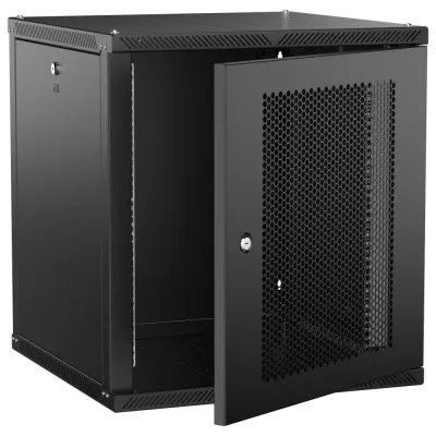 LINEA W Шкаф настенный 12U 600х600мм дверь перфорированная черный 2.0