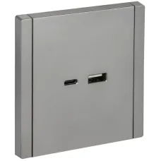 FORTE&PIANO Розетка USB A+C 18Вт FP551 сталь