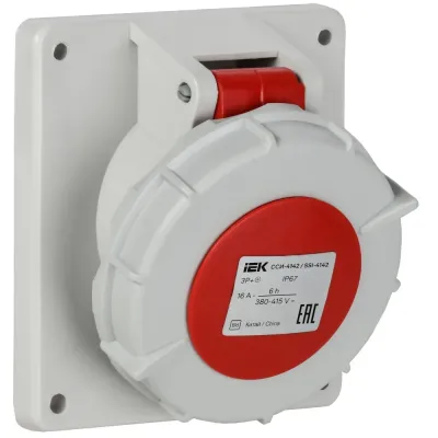 Розетка встраиваемая ССИ-4142 16А-6ч/380В 3P+PE IP67