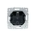 BRITE Розетка 1-местная с заземлением с защитными шторками и крышкой 16А IP20 РСбш10-3-БрГ графит