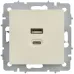 BRITE Розетка USB A+C 45Вт высокоскоростная зарядка РЮ11-2-БрКр бежевый
